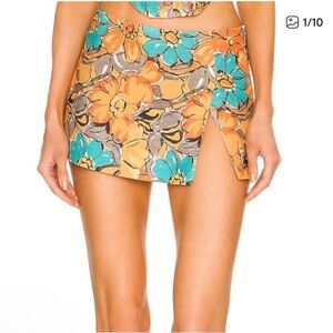 miaou mini micro skirt parisian flower